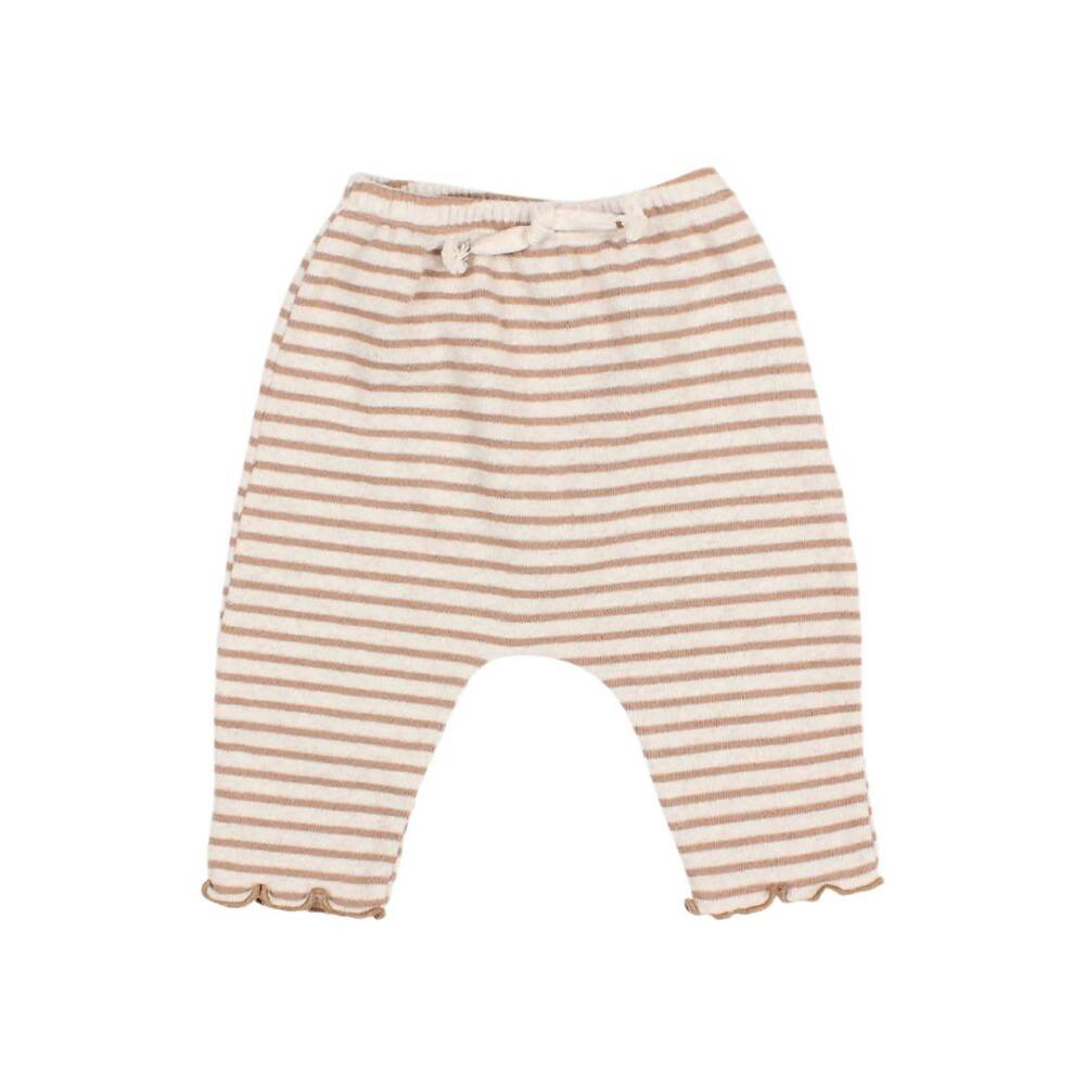 NEW BÚHO kid's stripe jersey pants in ivory
